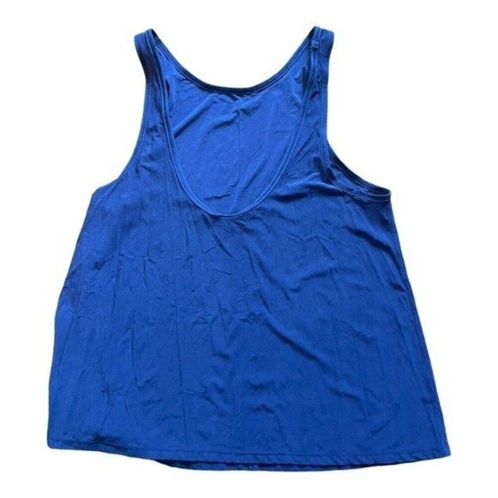 Lululemon Athletica sheer nylon mesh tank top scoop back Blue Size 6 Small